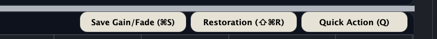 Track tools including save gain fade, restoration, and quick action